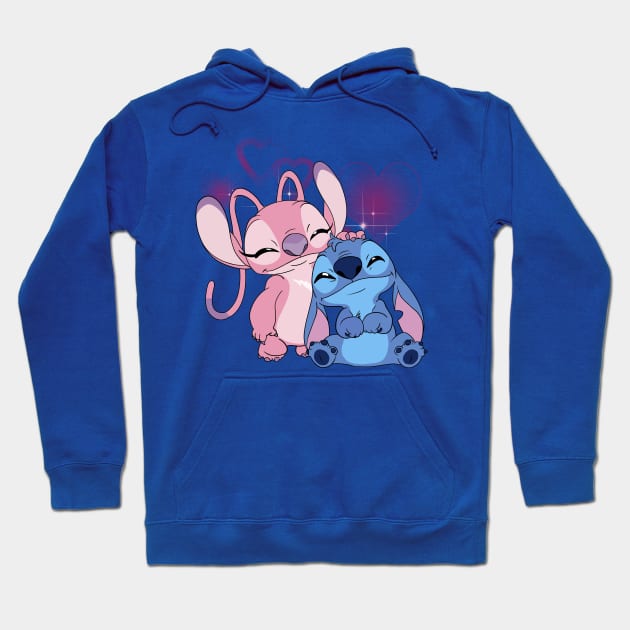 Cute Stitch & Angel Hoodie by Nykos